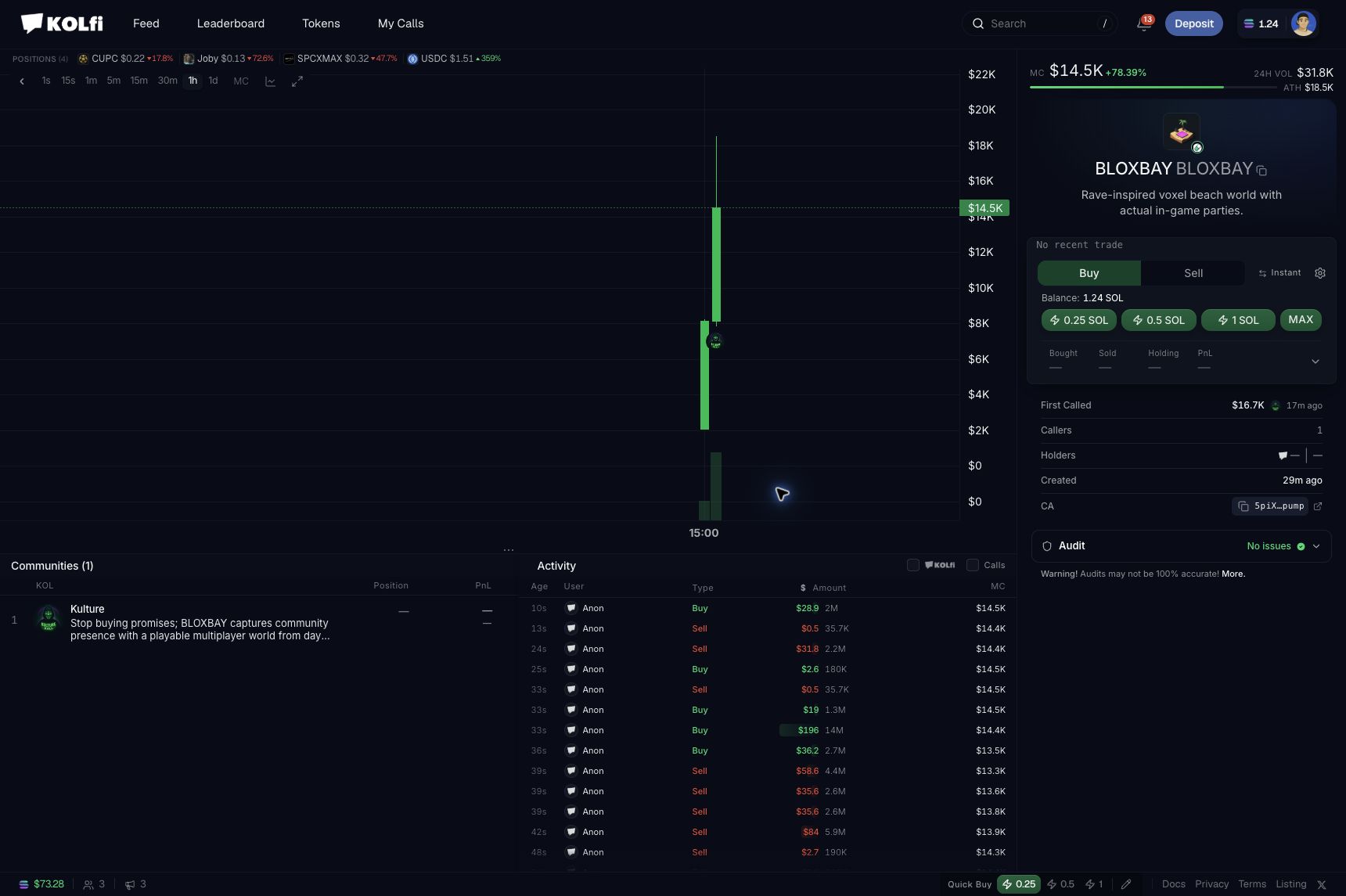 Buy panel on a token page.